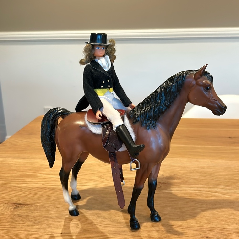 Breyer English rider and saddle gently used. No box.